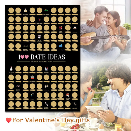 100 Things To Do Couples Date Ideas Scratch Off Poster